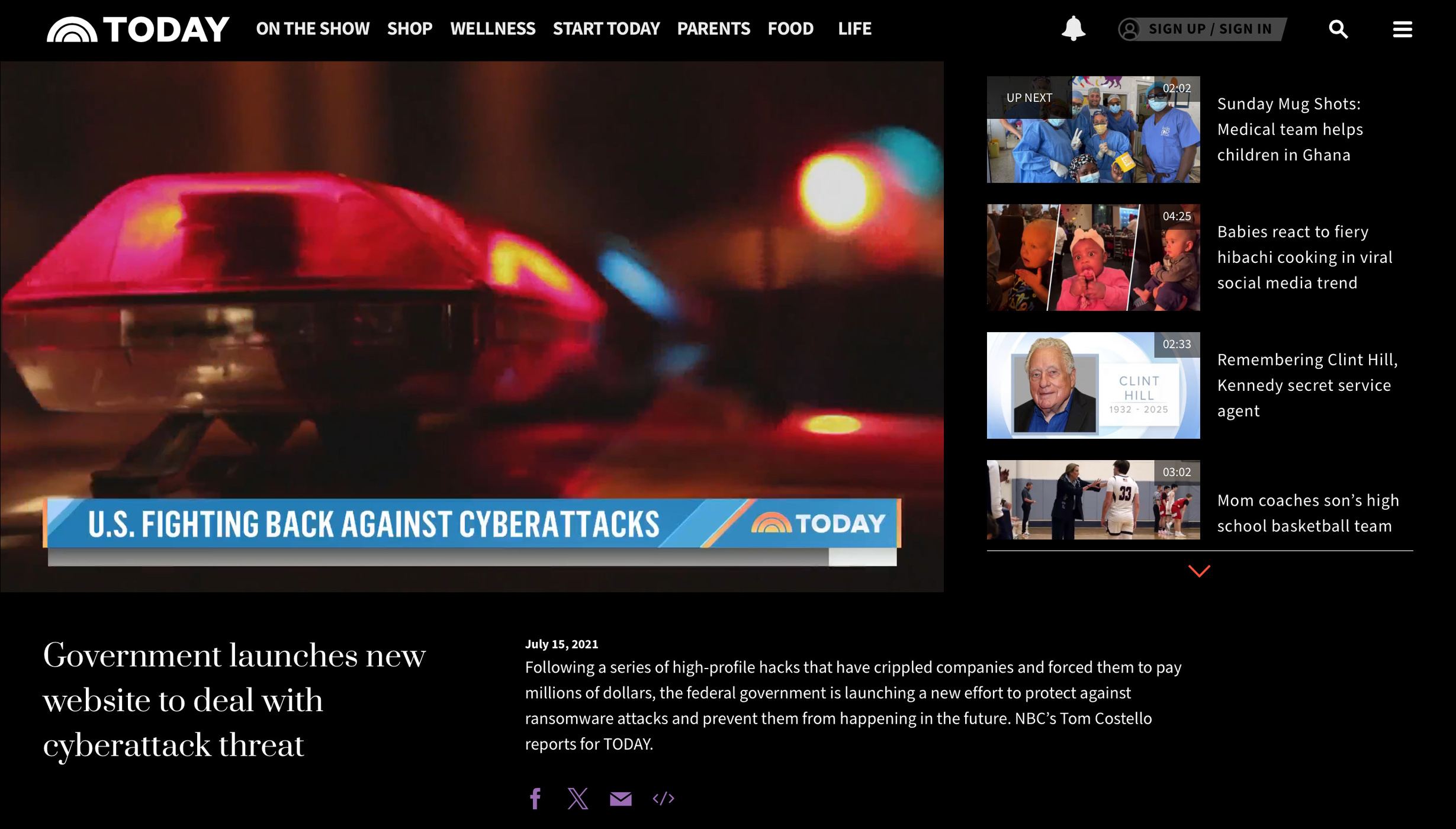 Today show coverage of the federal ransomware initiative
